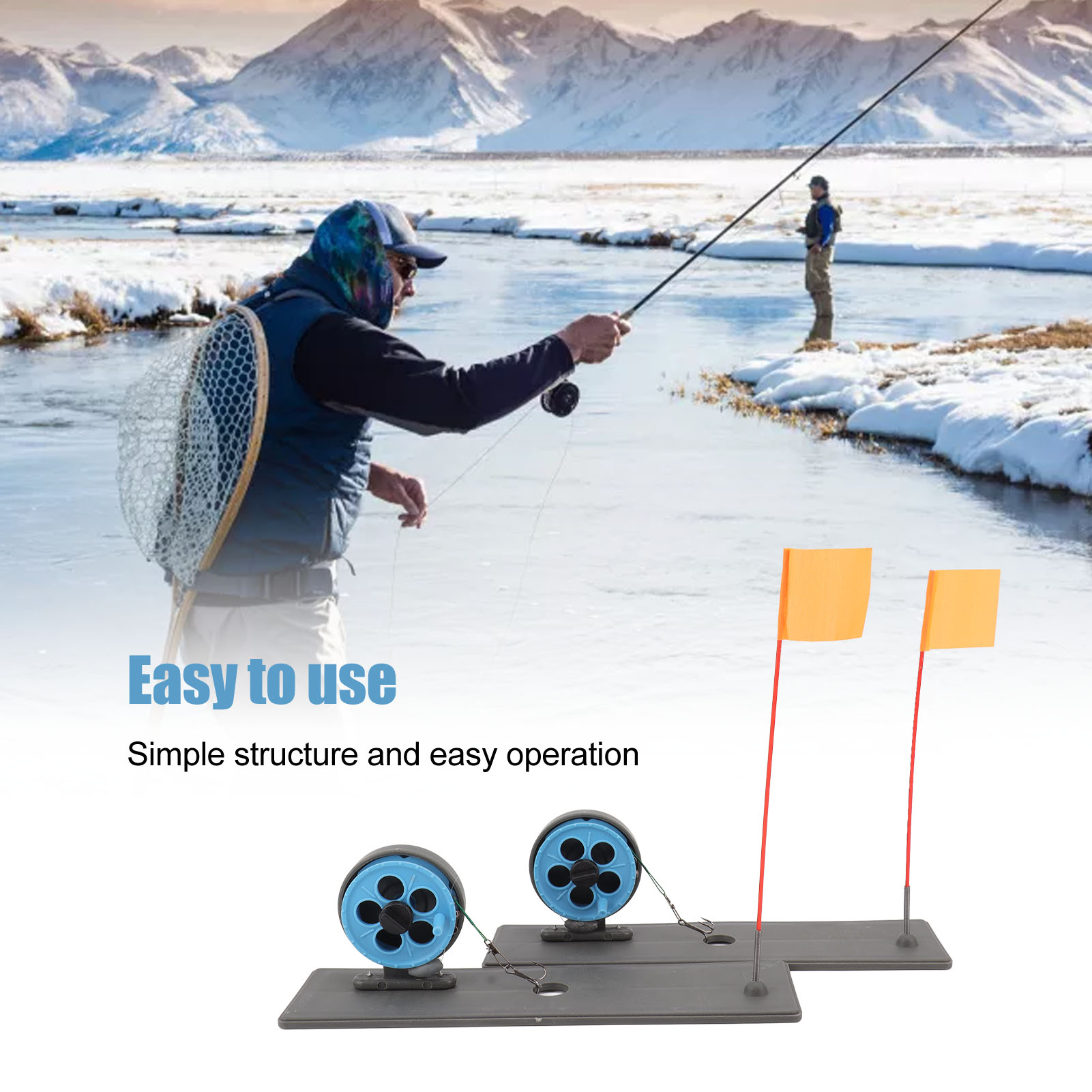 Ice Fishing Tip Up - 2 unidades de señales flotantes automáticas