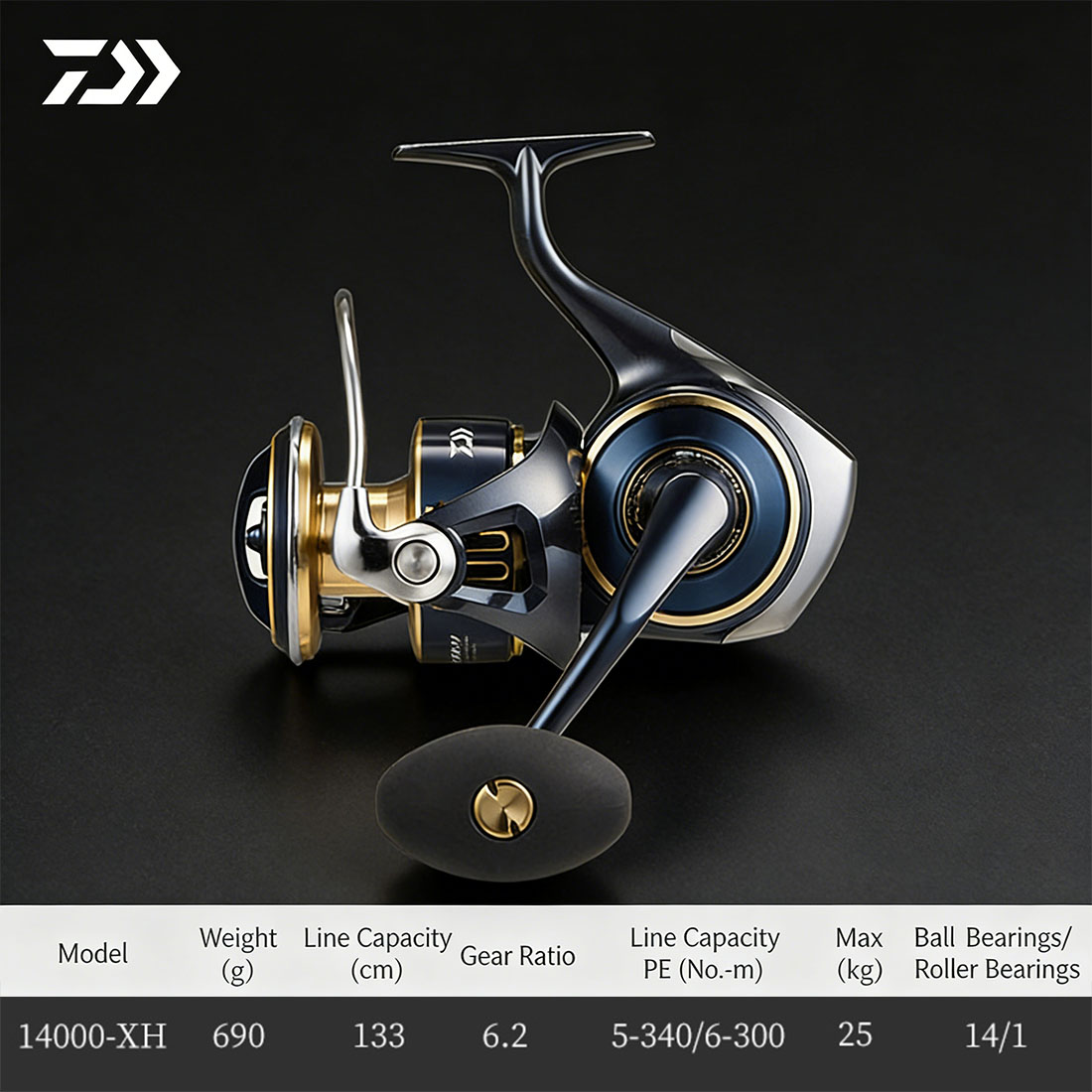 Abu Garcia Reel Max - Carrete giratorio original DAIWA 2025 SALTIGA